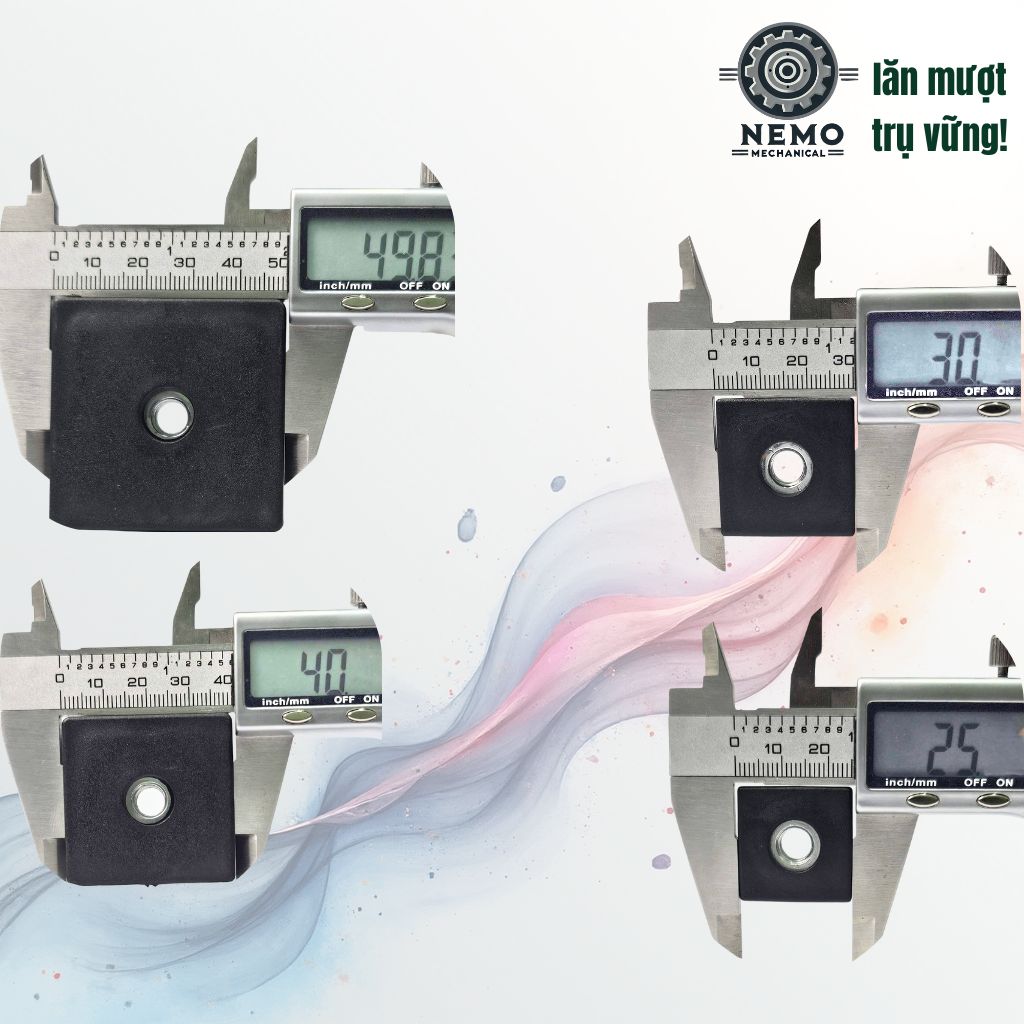 Nắp Chụp Thép Hộp Có Ren – Giải Pháp Lắp Chân Tăng Chỉnh & Bánh Xe Không Cần Hàn (M6, M8, M10)